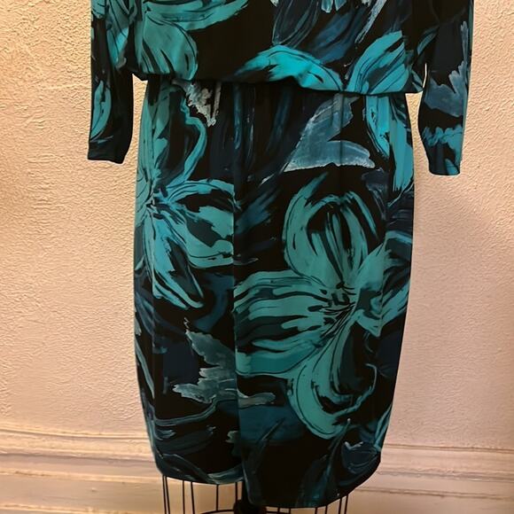Anne Klein Multicolor Blouson Dress NWT Size 12 - Picture 3 of 10